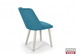 Kék Alberta szék egyenes fa lábbal, melynek a pácszíne választható