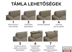 Háttámla lehetőségek.